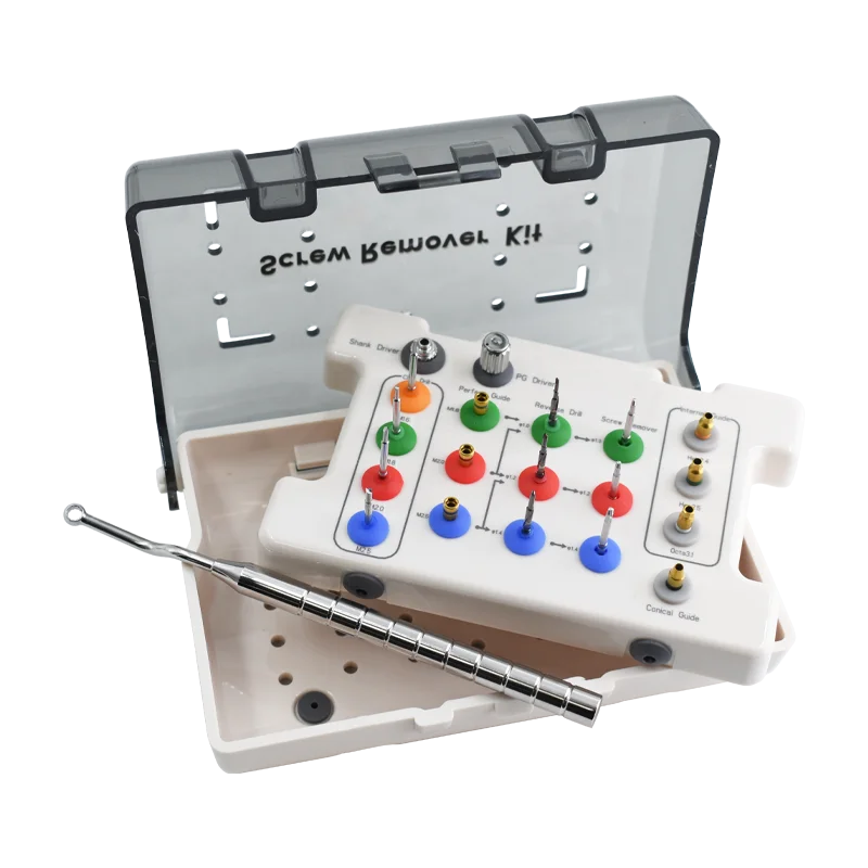 Guide Implant Restoration Tools Kit Screw Remover Kit with Dental Drill