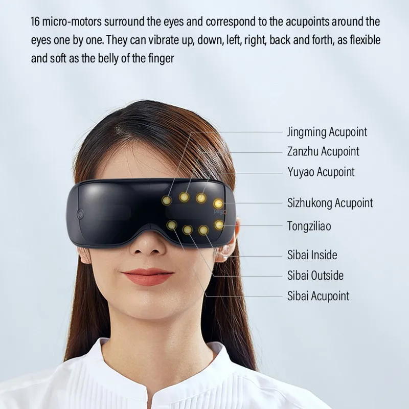 OEM electric smart multifunction  tapping kneading micro vibration foldable visible eye exercises massager