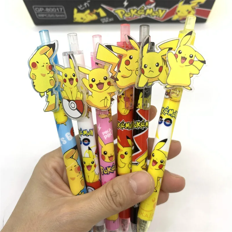 School Stationery poke ballpoint pen, 0.5mm poke mon go pressing pen, 48pcs/box pocket monster ballpoint pen
