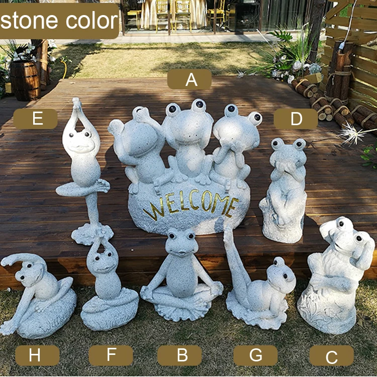 Wholesale resin Yoga Frog for Garden decoration Statues Boat Pose Frog garden frog statue