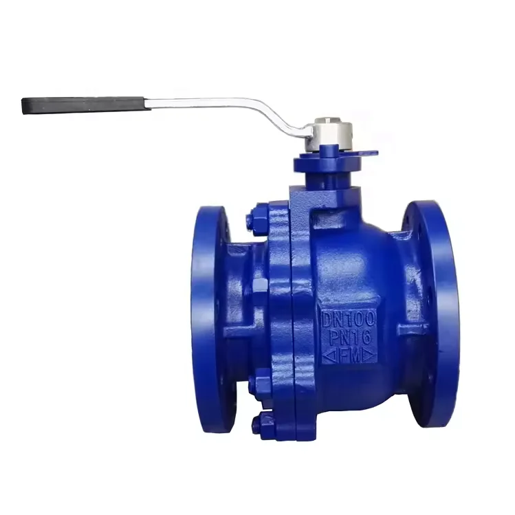DIN Q41F-16 DN50-DN250 Handle Cast Iron Ball Valve PTFE Soft Seal Ball Valve
