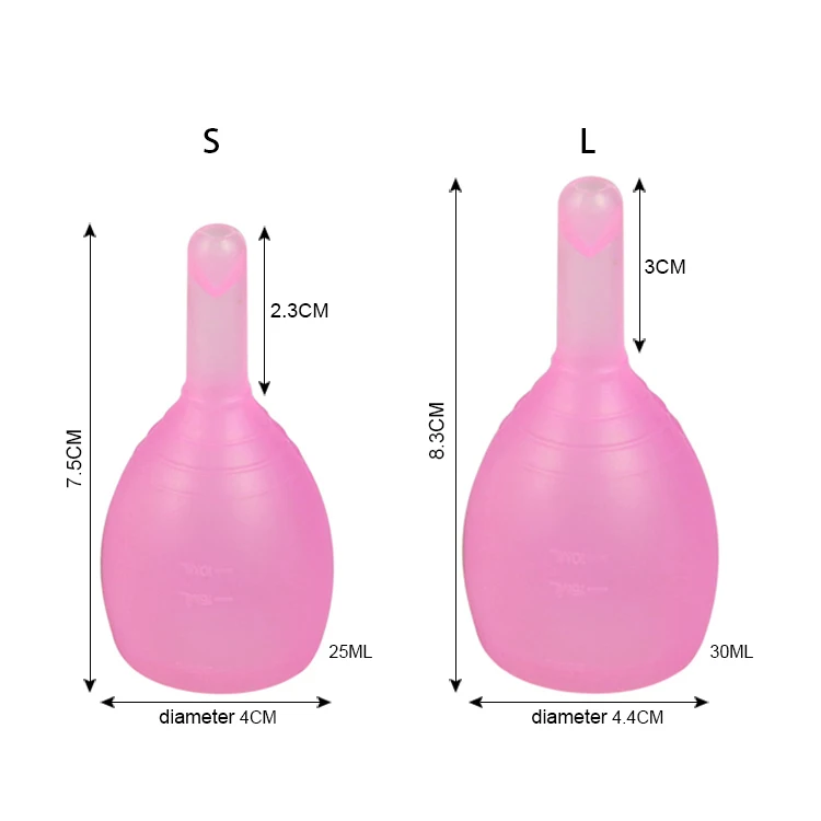 Customasable Feminine Copa Menstrual 2 Piece M Size Premium 100% Medical Grade Silicone Peesafe Valved Cup for