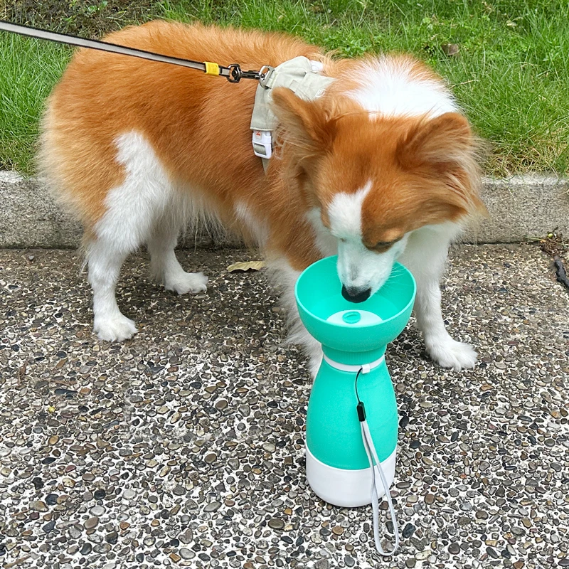 KEAN Bottle Pet Silicone Dog Water Bottle 3 in 1 Portable Pet Travel Dog Drinking Bottle With Food Container