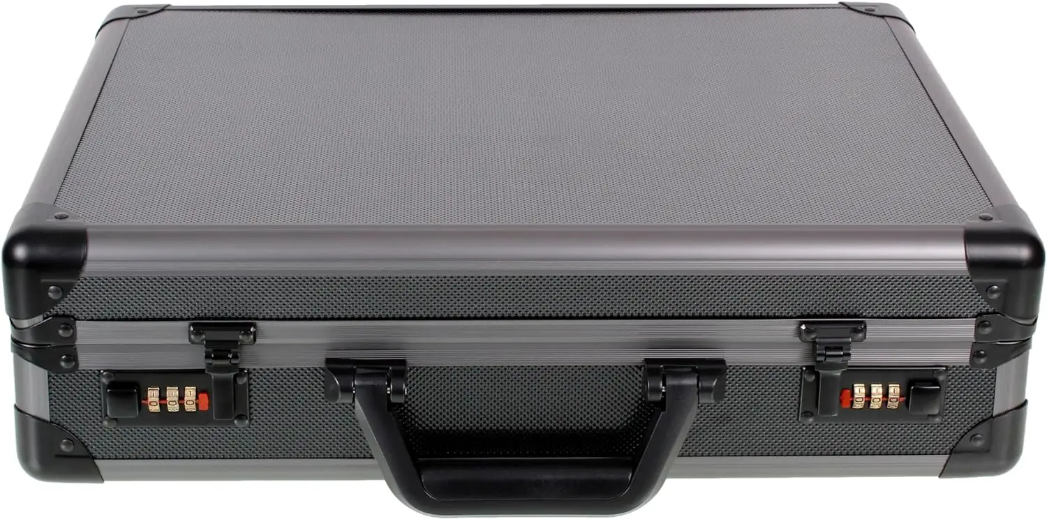 Combination Lock Briefcase Storage Aluminum Case Black Aluminium Briefcase Business Office Travel Work Laptop Bag
