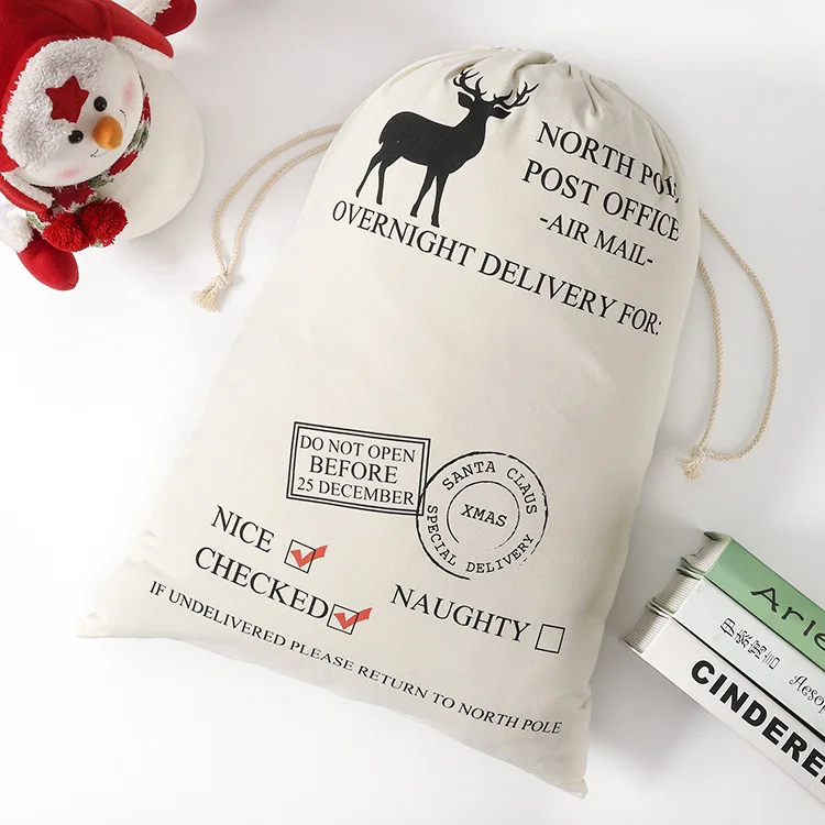 
Cotton canvas bag customized spot mixed batch drawstring bag 