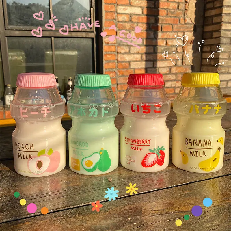 2023 New Product 480ml Portable Kawaii Reusable Children Kids Gift Food Grade Drinks Milk Plastic Water Cup Bottle
