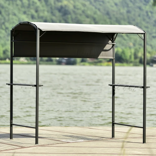 BBQ Grill Gazebo Barbecue Shelter Round Roof