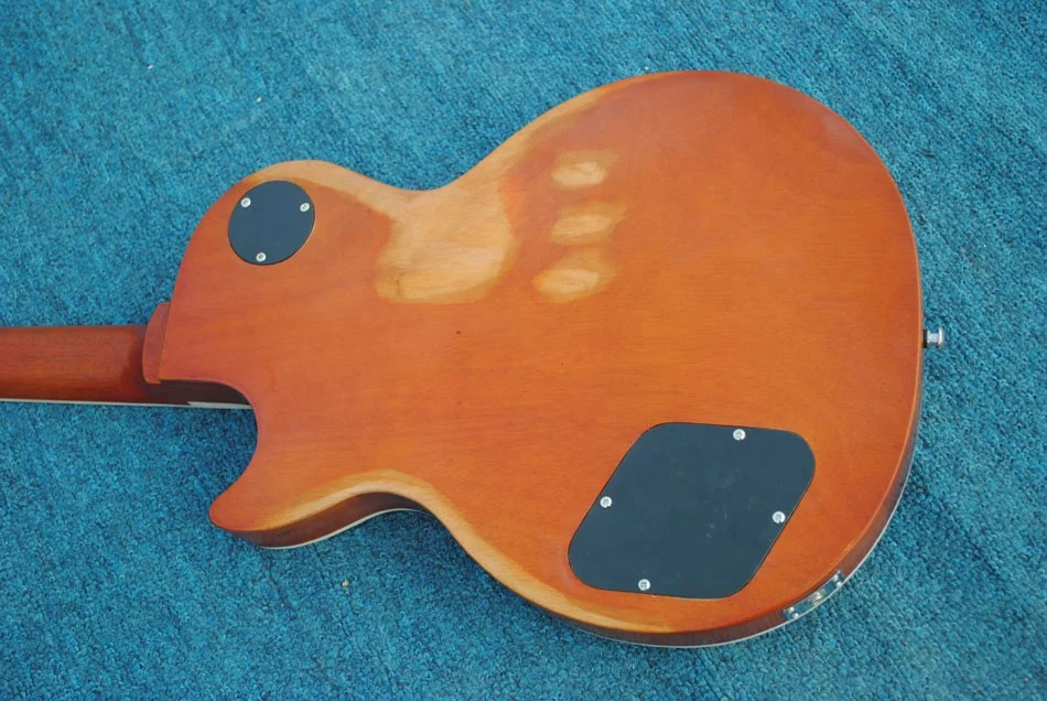 Krait 6 string electric guitar LP guitar relic style flame maple top brown burst color mahogany body mahogany neck OEM guitar