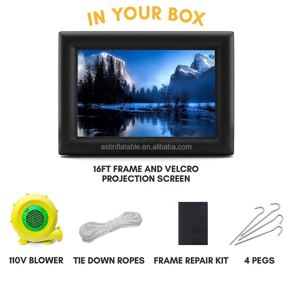 Wholesale 16FT Inflatable Movie Screen Customize Giant Moveable Screen TV Cinema For Outdoor Backyard Party Events