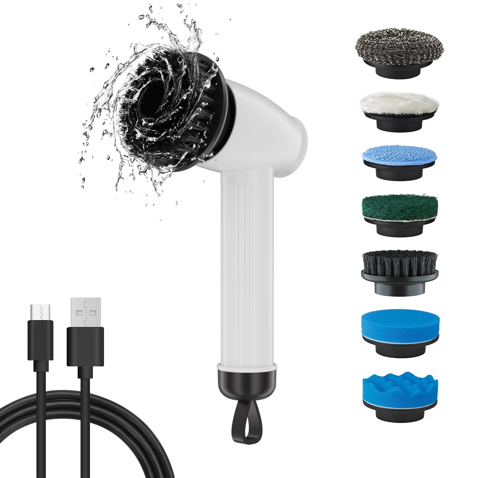 Best Seller Handheld Wireless Kitchen Sink Scrubber Cleaner Cleans Bathtub,Mirror,Tile,Tub,Dish Rotary Cleaning Brushes