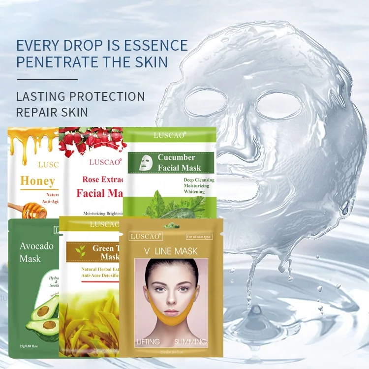 6 Kinds Small Moq Cheap Price Sheet Hydrating Wholesale Facial Mask