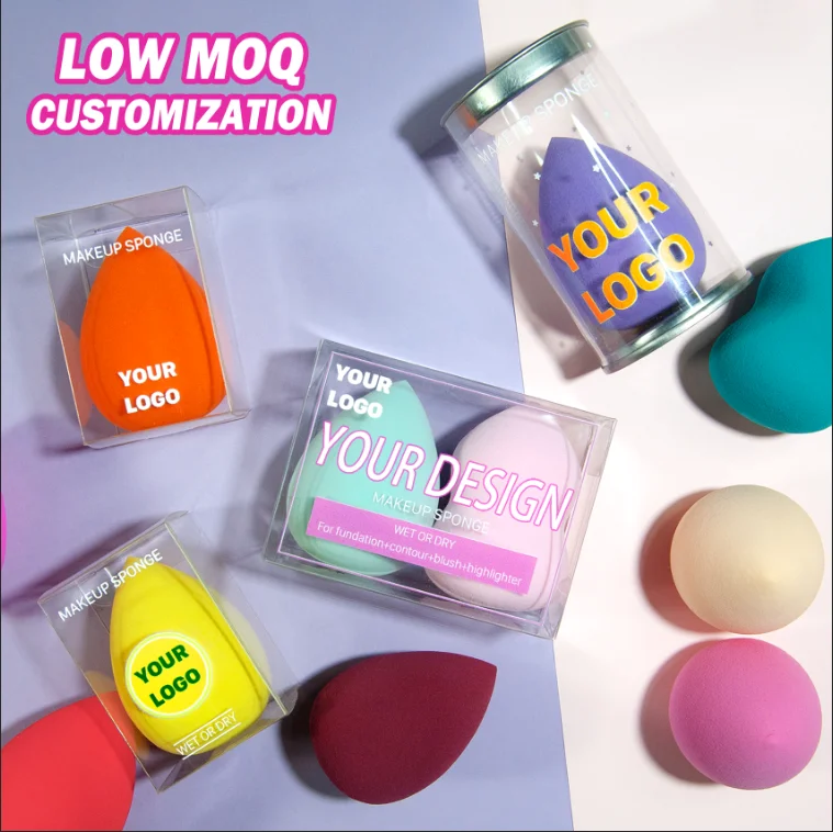
Low MOQ Private Label Custom Logo Latex Free Super Soft Pink Wholesale Make Up Makeup Sponge Beauty Sponge Blender 