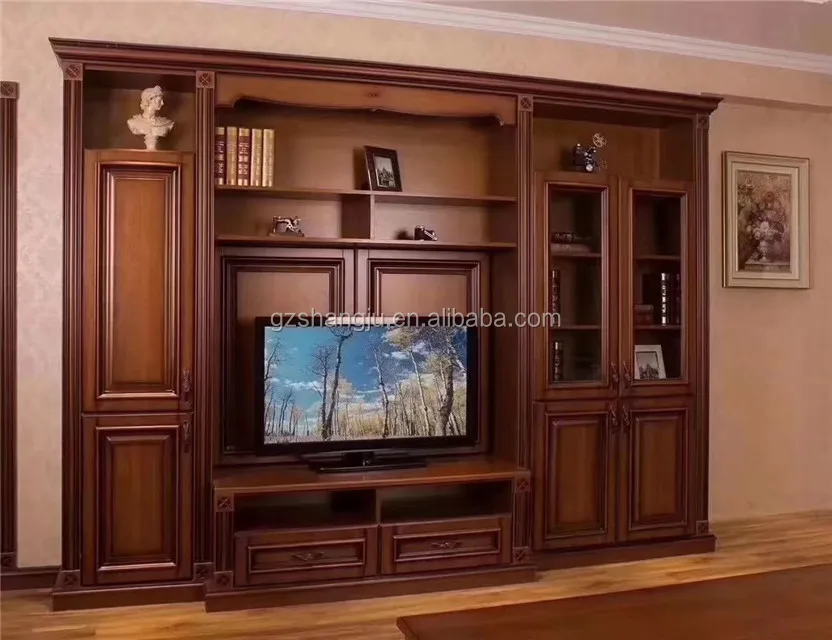Living room furniture unit wooden wall mounted console stand modern tv cabine