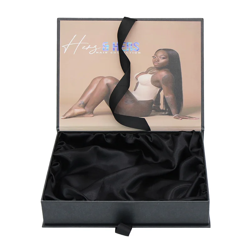 Пользовательский дизайн роскошные человеческие волосы парики упаковочная коробка перерабатываемая складная косметическая бумага подарочные коробки с магнитной