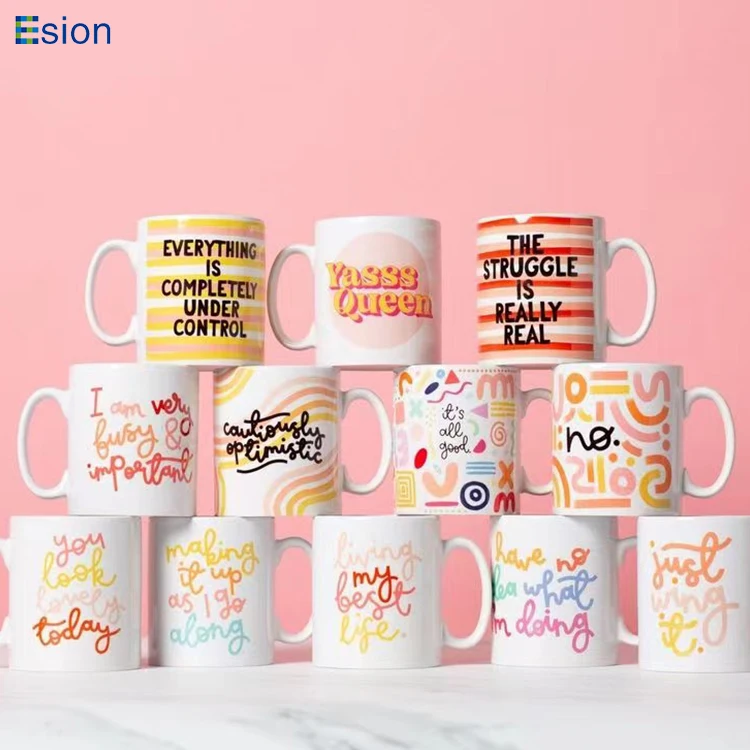 Top quality white 11oz ceramic mugs color changing ceramic mugs sublimation blank ceramic cup with decals logo