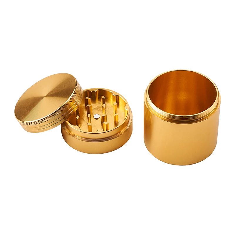 63mm Diameter Herb Grinder Aluminum Metal Tobacco Grinder Custom Logo Shredder 4 Piece Grinder