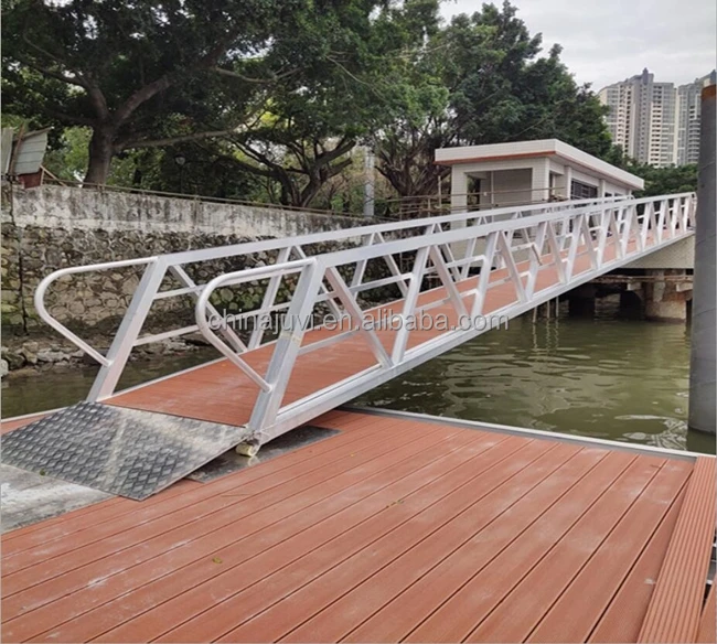customization design galvanized steel gangway ladder ramp for pontoon boat dock port boarding