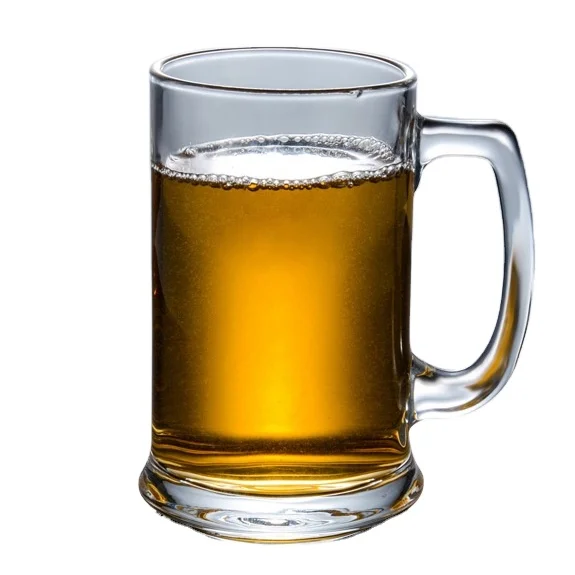 Thick Heavy San Miguel Beer Mug Straight Clear Blank Glass Mugs With Custom Logo Taza De Cerveza De Vidrio Bar KTV Glassware