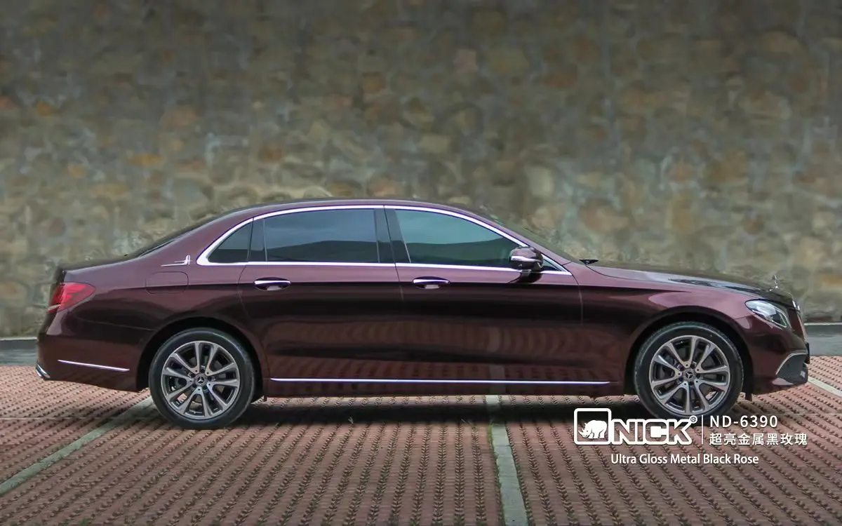 Car Vinyl Wrap for Sale PET Ultra Gloss Metal Black Rose Self Adhesive Vinyl Car Stickers Auto Wrap Vinyl Film Super Stretch