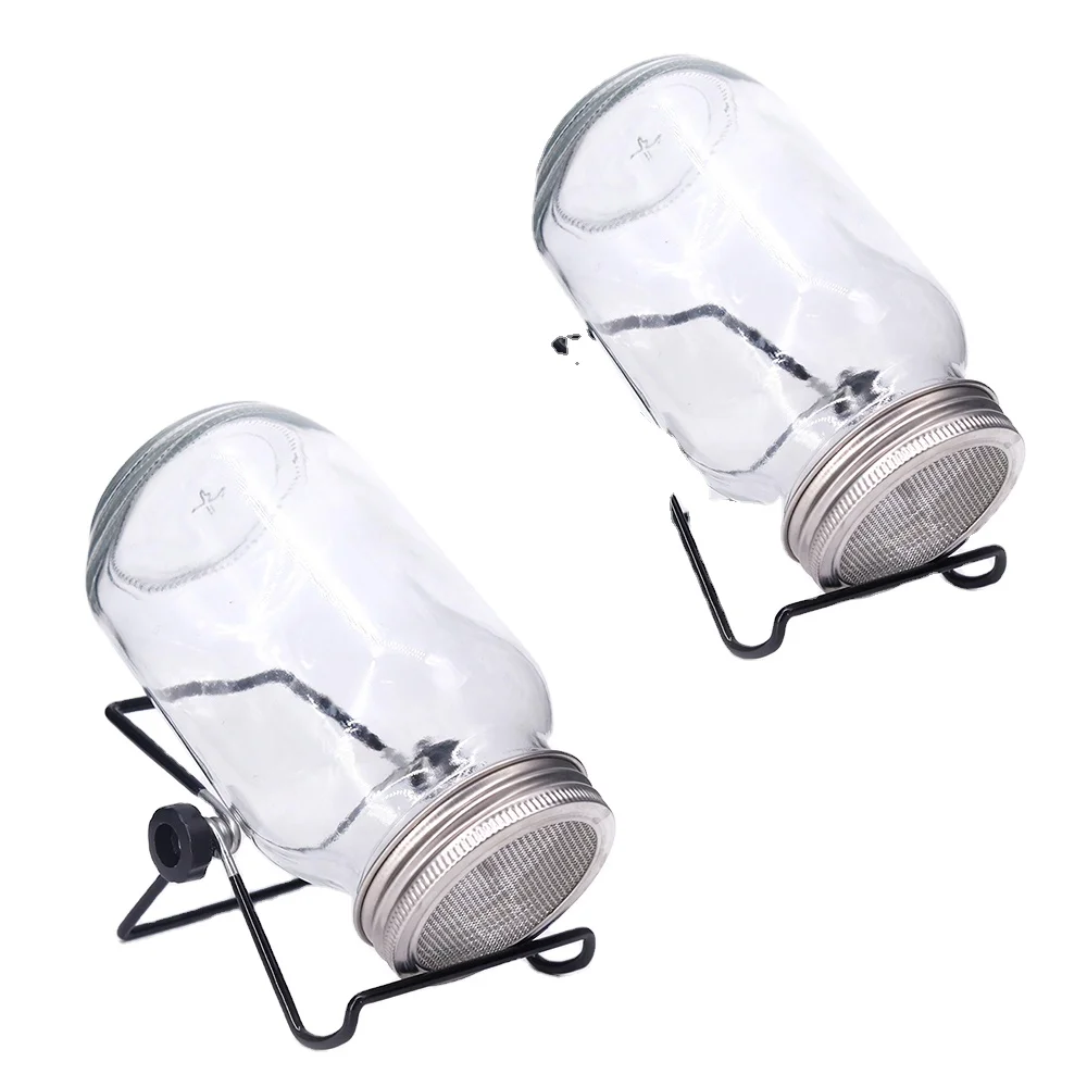 hot sale Reusable Wide Mouth seeds sprout growing jar set glass mason sprouting jar with stand