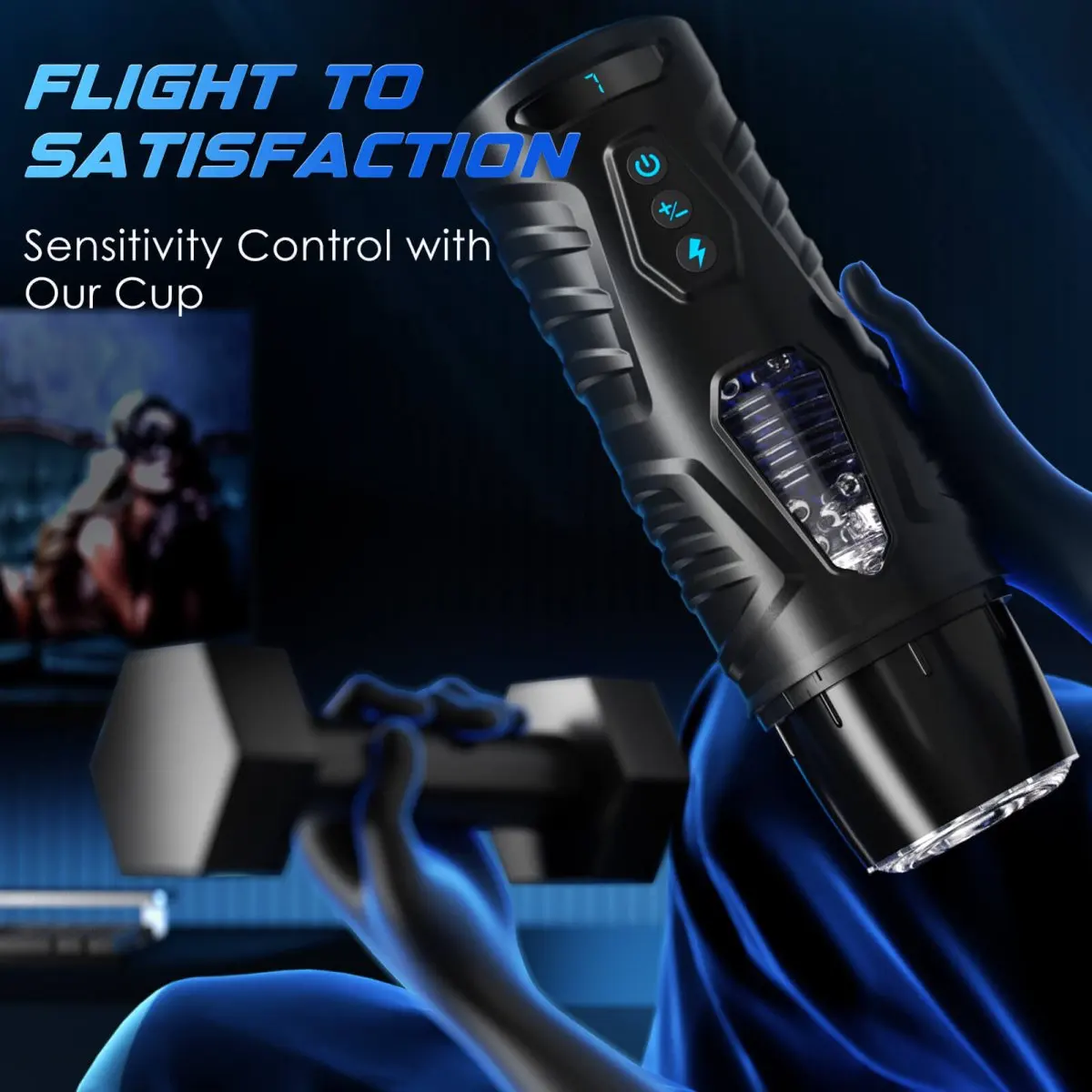 LCD Display Pocket Pussy Stroker Men Penis Sex Machine Adults Toys Hands free Thrusting Rotating Automatic Male Masturbation Cup