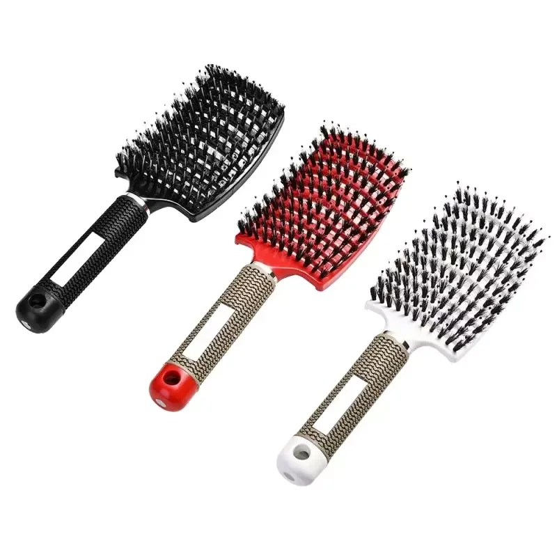 High Quality 2022 Black House New Massage Hair Soft Scalp Curly Plastic Bristle Barber Hair Brush