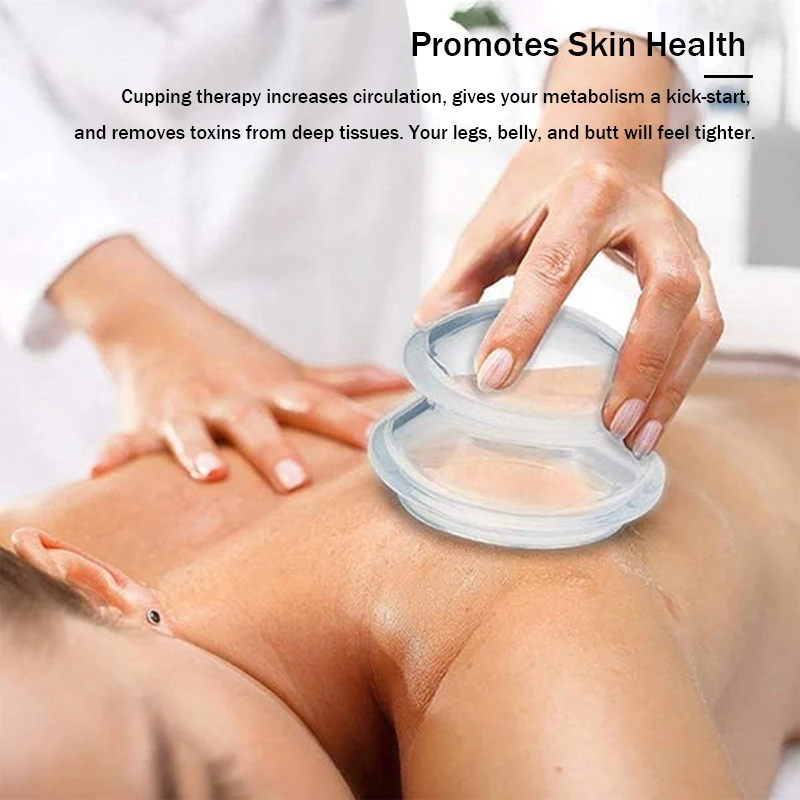 Silicone Cupping Therapy Set 4 Cups Professional Massage Suction Cup Vacuum Cupping Kit