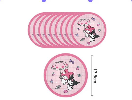 New Stock Kulomi Party Theme Paper Plate Set Paper Towel Cup Pull Flag Tablecloth Party Layout Supplies