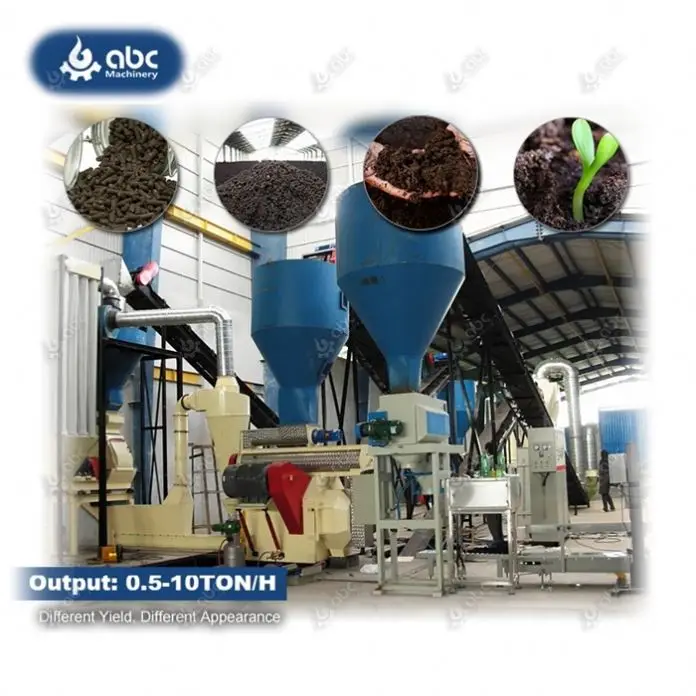 Iso 9001 Certified Complete Poultry Manure Chicken Manure Organic Fertilizer Pellet Machine for Making Compost Pellet