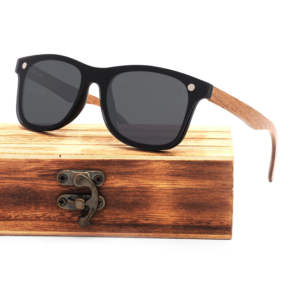 uv400 polarized sunglasses recycled skateboard wood sunglasses