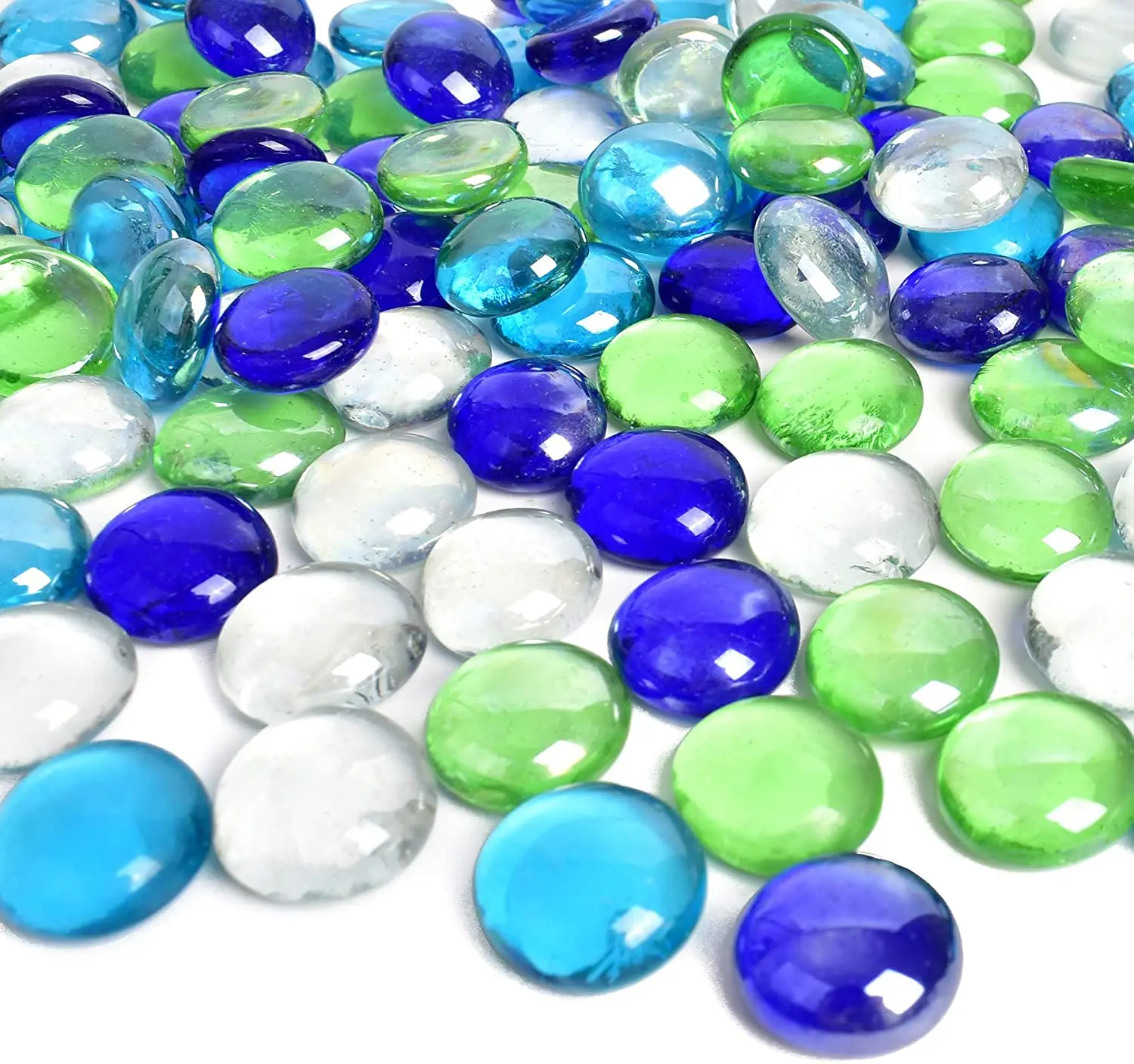 Flat Glass Marbles Stones Acrylic Gems Plastic Glass Flat Gems for Vase Filler Garden Decoration