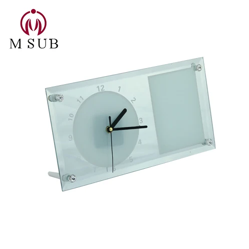 
Blank sublimation glass clock modern custom sublimation printed frosted glass wall clock 