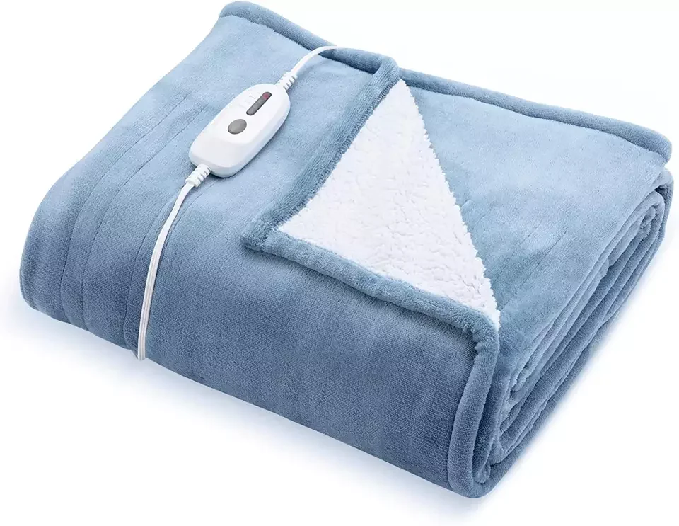 220V jacquard sherpa soft and warm cover heated Electric Blanket throw LED  Controller adjustable setting offical certificate
