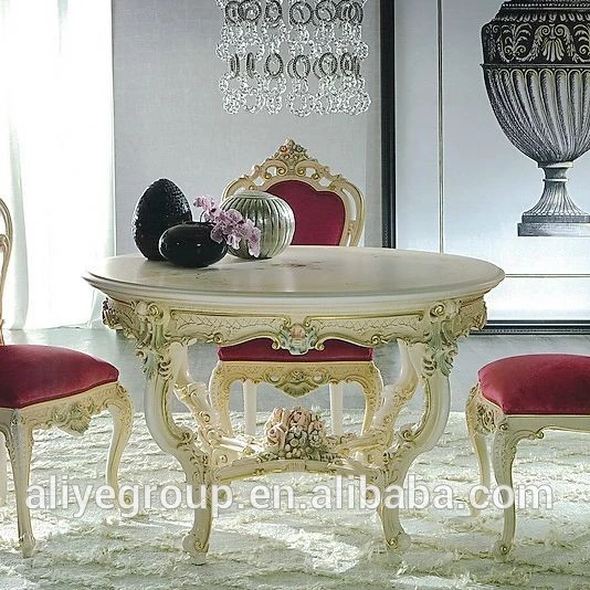 AFD409- dining round table and chair set wooden dining table and chairs luxury dining room furniture set