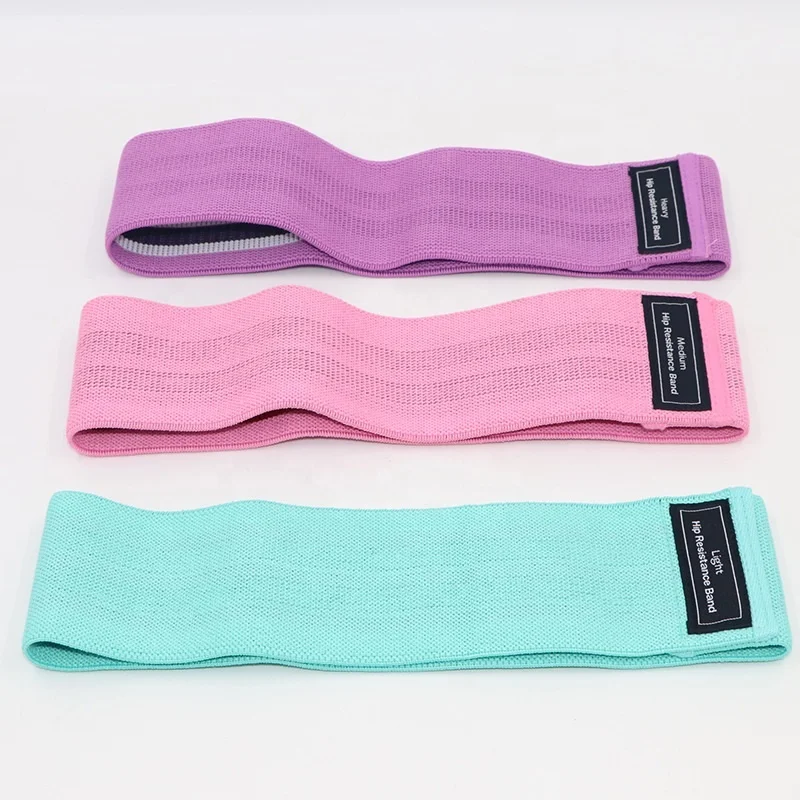 Pack of 3 cross fit fitness accessories fabric hip resistance bands in stock