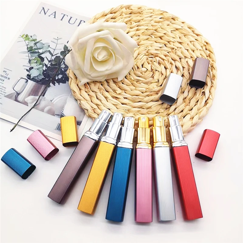 Multiple colors are available 12ml Perfume Sub-bottling Aluminum Shell Perfume Bottle Cosmetic Sub-bottling Press Spray Bottle