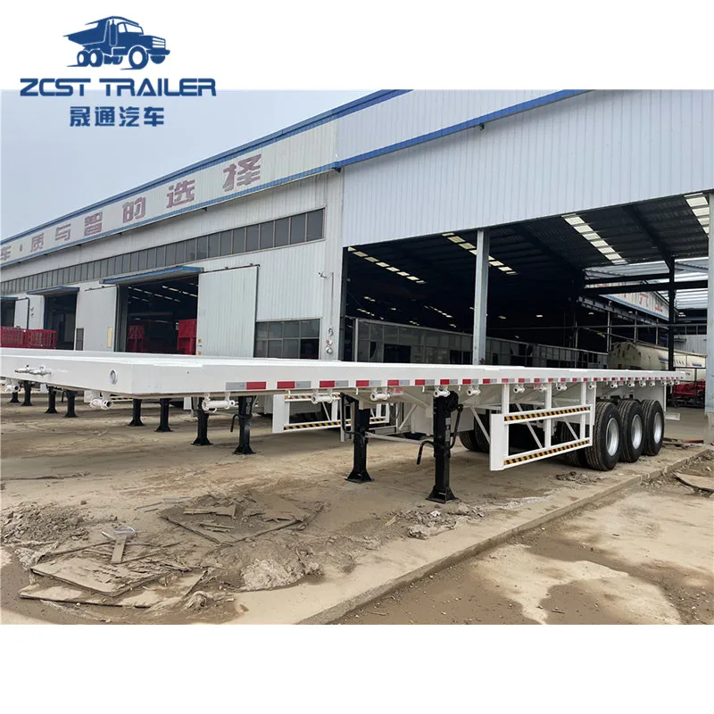 2 Axle JOST 28T Landing Gear 40ft Brand New Flatbed Flat Bed Container Semi Truck Trailer