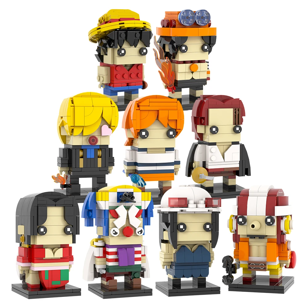 Anime toys 1 piece BrickHeadz Luffy Ace MOC Brick Building Blocks Sets toys for children MOC7101-MOC7213