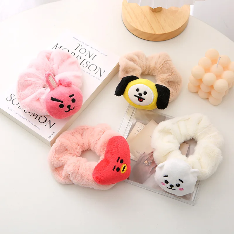 Korean cartoon plush doll hair tie mickey girls accessories Sweet and lovely in autumn and winter kids accessories