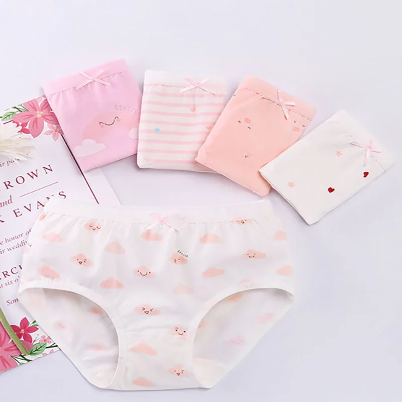 Girls shorts Ready To Ship 2-12  Years Cute Young Girls Panties Underwear Cotton Little Girls briefs Underwear