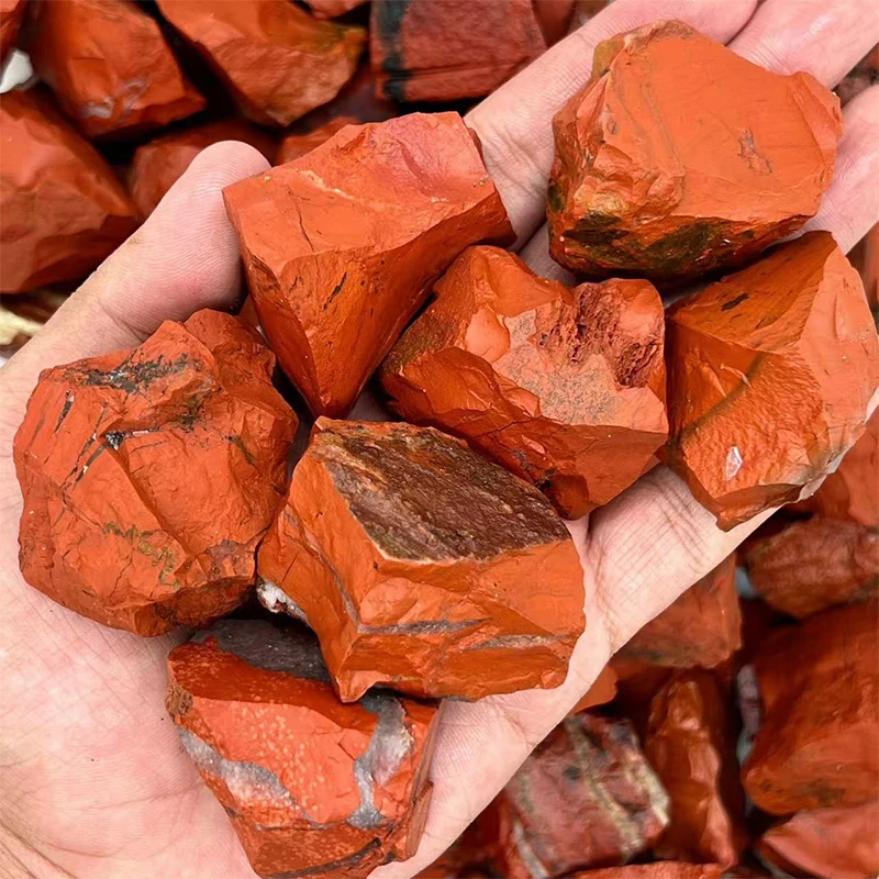 Натуральный высококачественный неполированный кристаллический камень необработанный красный яшпер грубый
