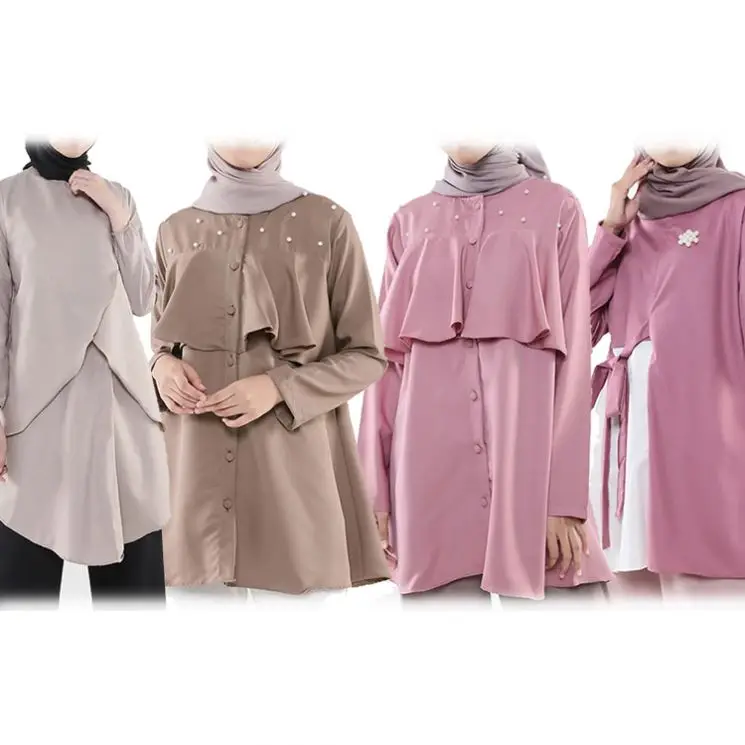 Hot Selling Jubah Muslim Printed Islamic Clothing With Muslimah Blouse