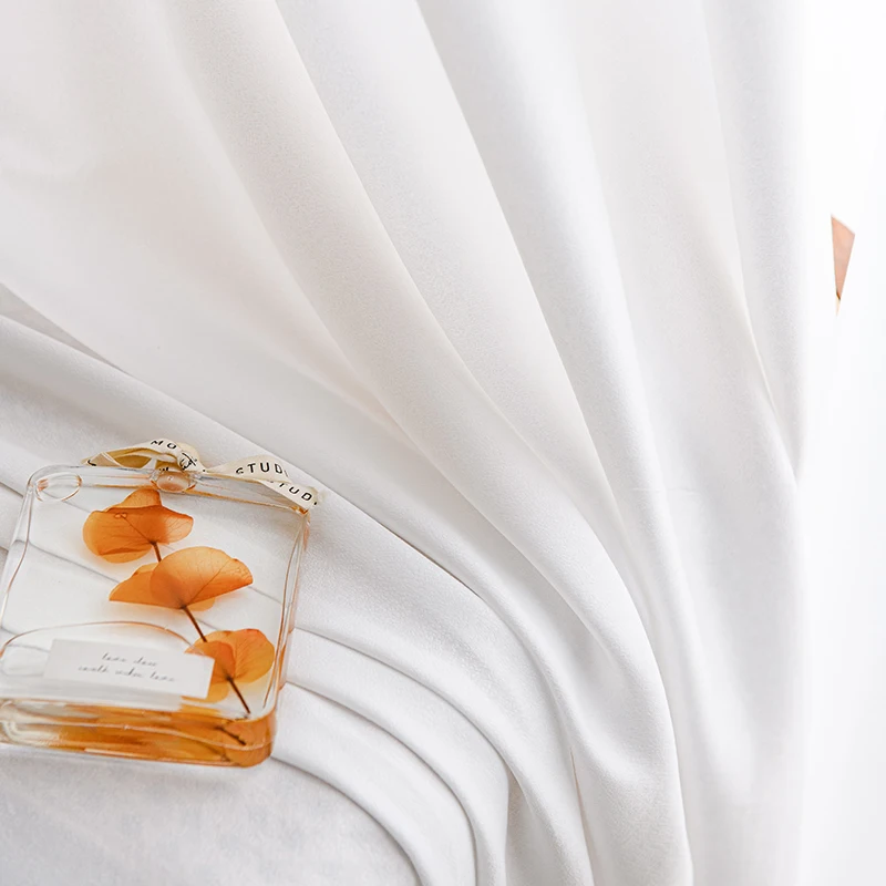 White Drape Polyester Tulle Voile Curtain Sheer Chiffon Fabric for Decorations