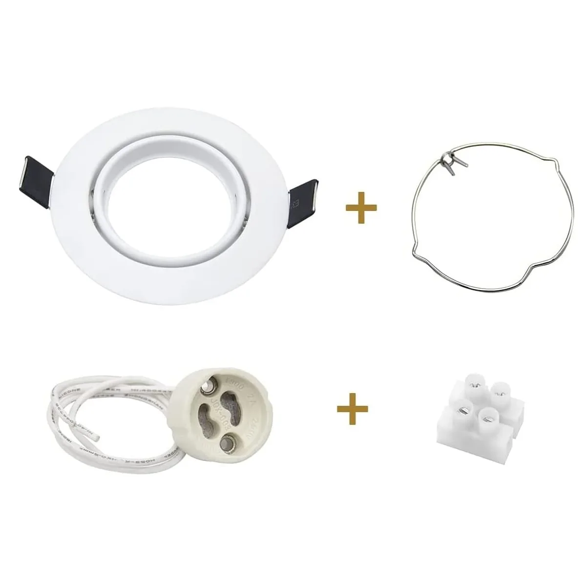 LED Recessed Spotlights GU10 Swivelling Recessed Lights Frame White Round Mounting Frame 230 V Spotlights with Socket for  LED