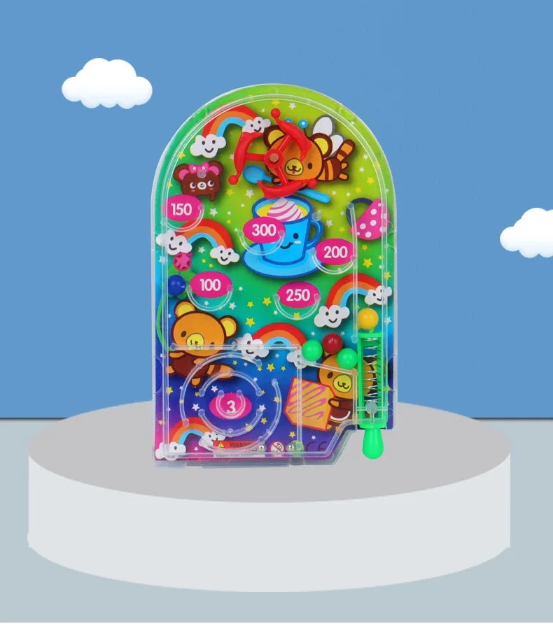 HS Medium Pinball Plate Score Machine Creative Children Pinball Board Game Cartoon Handheld Game Machine Toy Maze
