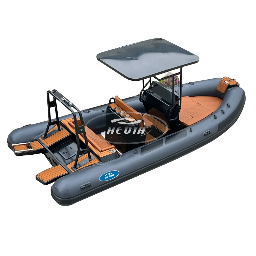 19 Feet RIB580 semi-rigid inflatable boat aluminum orca hupalon rubber boat for entertainment