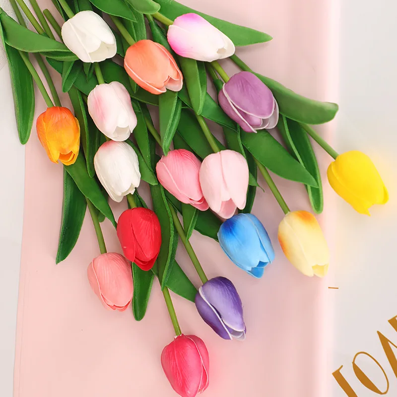 66cm Fantasy Series Artificial Real Touch Pu Tulip Open Head Flower For Wedding Floral