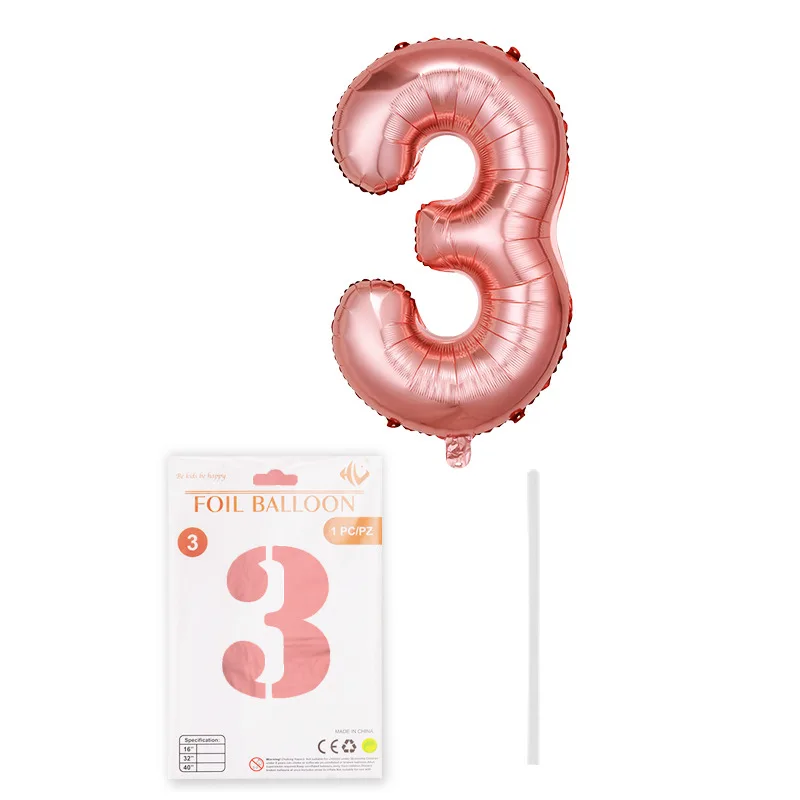Wholesale 16inch Number Balloons Card Package Happy Birthday Balloon Alphabet Cheapest Foil Balloon Festival Party Decoration