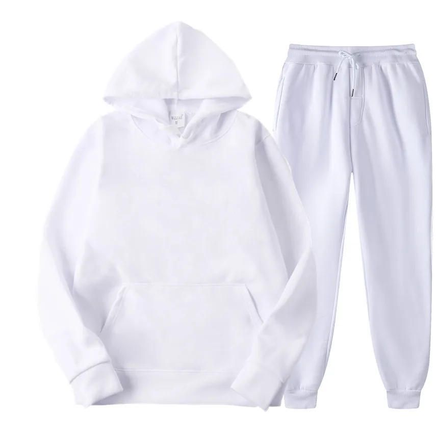 Custom Logo Two Pieces Set Tracksuit Sport Sweatshirt Jogger Hoodie Set 2 Pieces Running Men Jogging Suit plain tracksuit