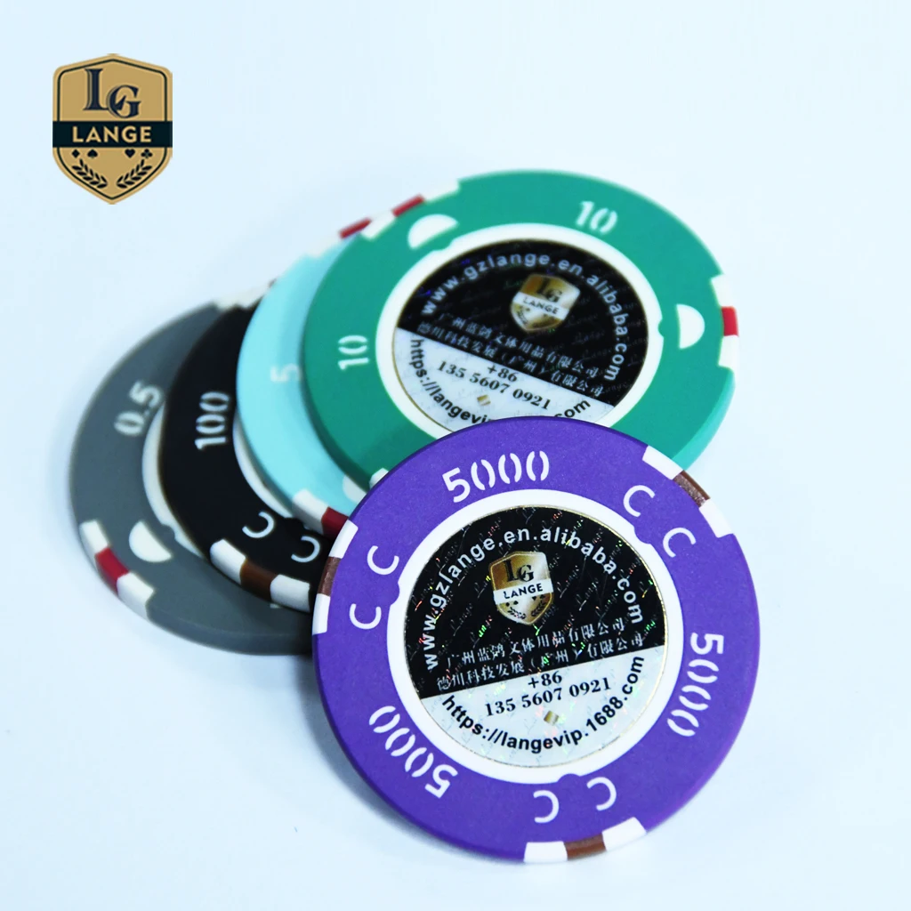 14 grams Gambling Cash Chips Free Sample Custom Solid Colored Poker Chips